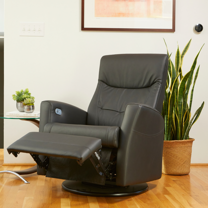 Fjords Oslo Leather Power Recliner Chair With Swivel Base