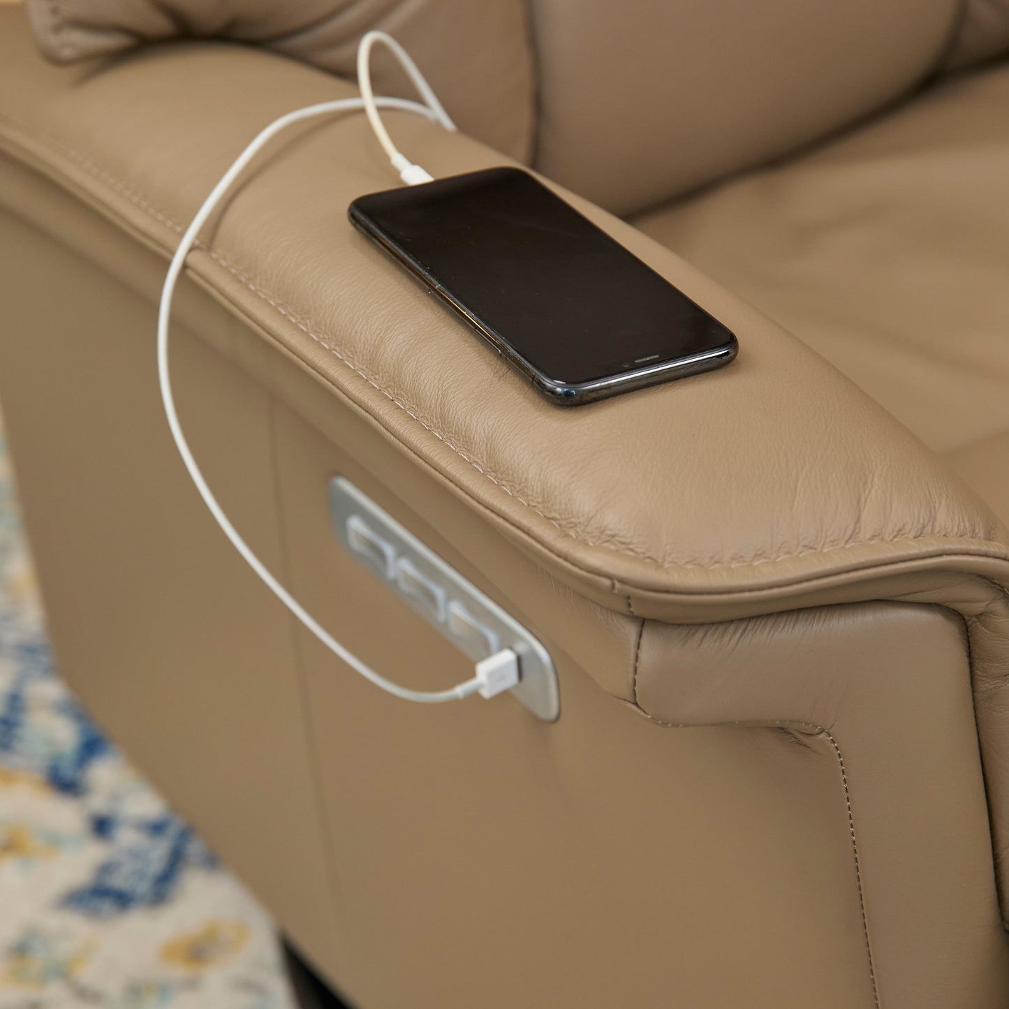 Fjords Paris Leather Recliner Lumbar Support & Rocking Motion Chair