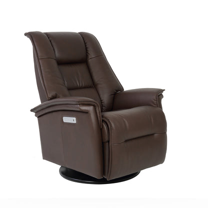 Fjords Paris Leather Recliner Lumbar Support & Rocking Motion Chair