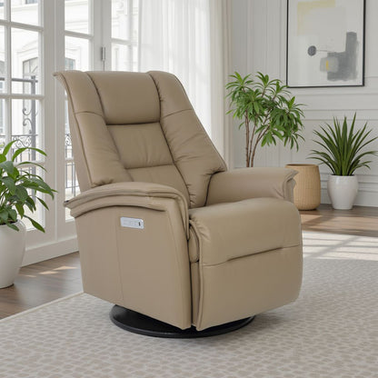 Fjords Paris Leather Recliner Lumbar Support & Rocking Motion Chair