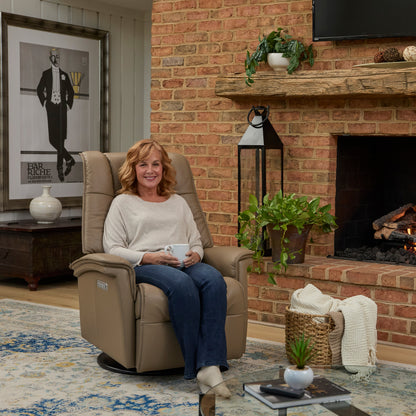 Fjords Paris Leather Recliner Lumbar Support & Rocking Motion Chair