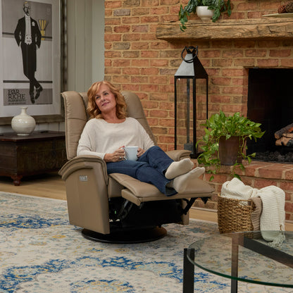 Fjords Paris Leather Recliner Lumbar Support & Rocking Motion Chair