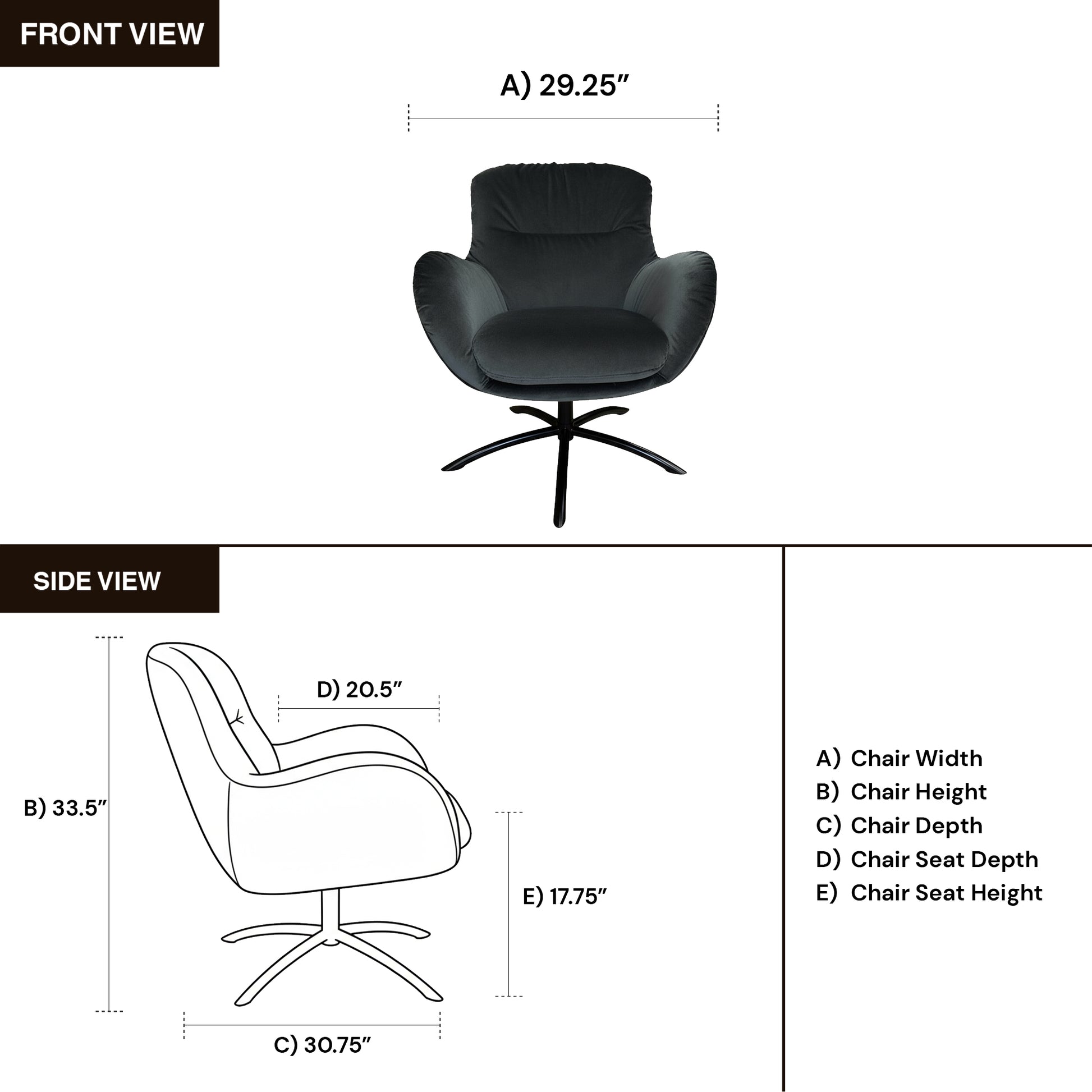 Fjords Skagen low back chair close up dimension in detail for comfort furniture 