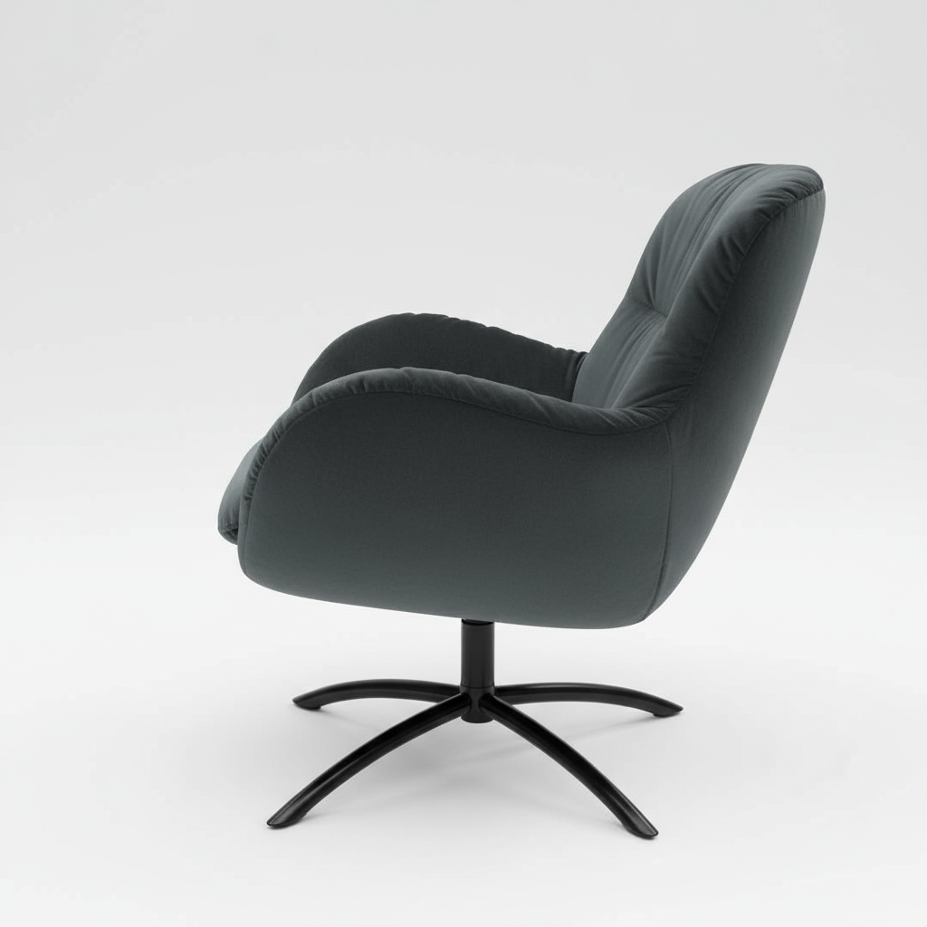 Fjords Skagen velvet recliner chair - side angle view for comfort furniture