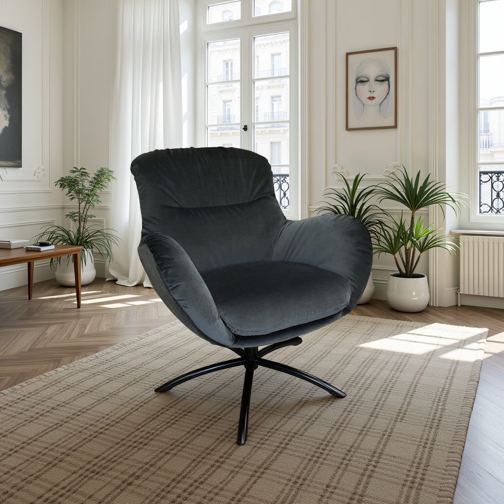 Fjords Skagen chair front view in lifestyle room setting for comfort furniture