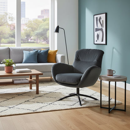 Fjords Skagen low back velvet chair in living room setting for comfort furniture 