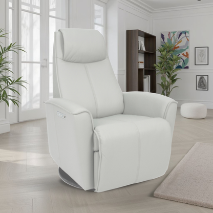 Fjords Urban Leather Swivel Glider Power Recliner Chair