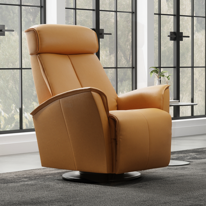 Fjords Venice Leather Swivel Glider Power Recliner Chair