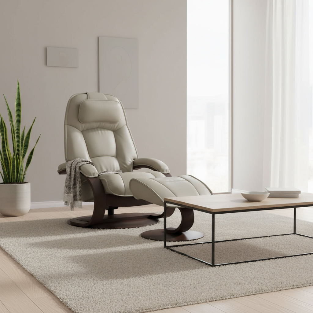 Fjords Admiral C Swivel Recliner Chair with Foot Stool – Comfort