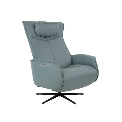 Fjords Axel Leather Power Recliner Chair with Swivel Glider Base