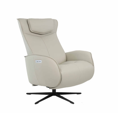 Fjords Axel Leather Power Recliner Chair with Swivel Glider Base