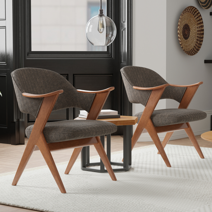 Fjords Blinken Accent Chair with Supportive Backrest and Solid Wood Frame