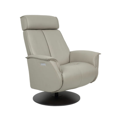 Fjords Bo Leather Power Recliner Chair with Swivel Glider Base