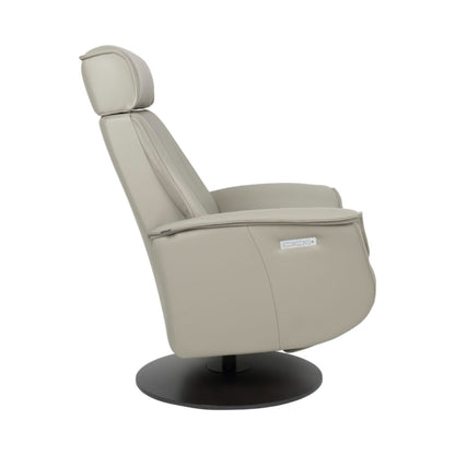Fjords Bo Leather Power Recliner Chair with Swivel Glider Base