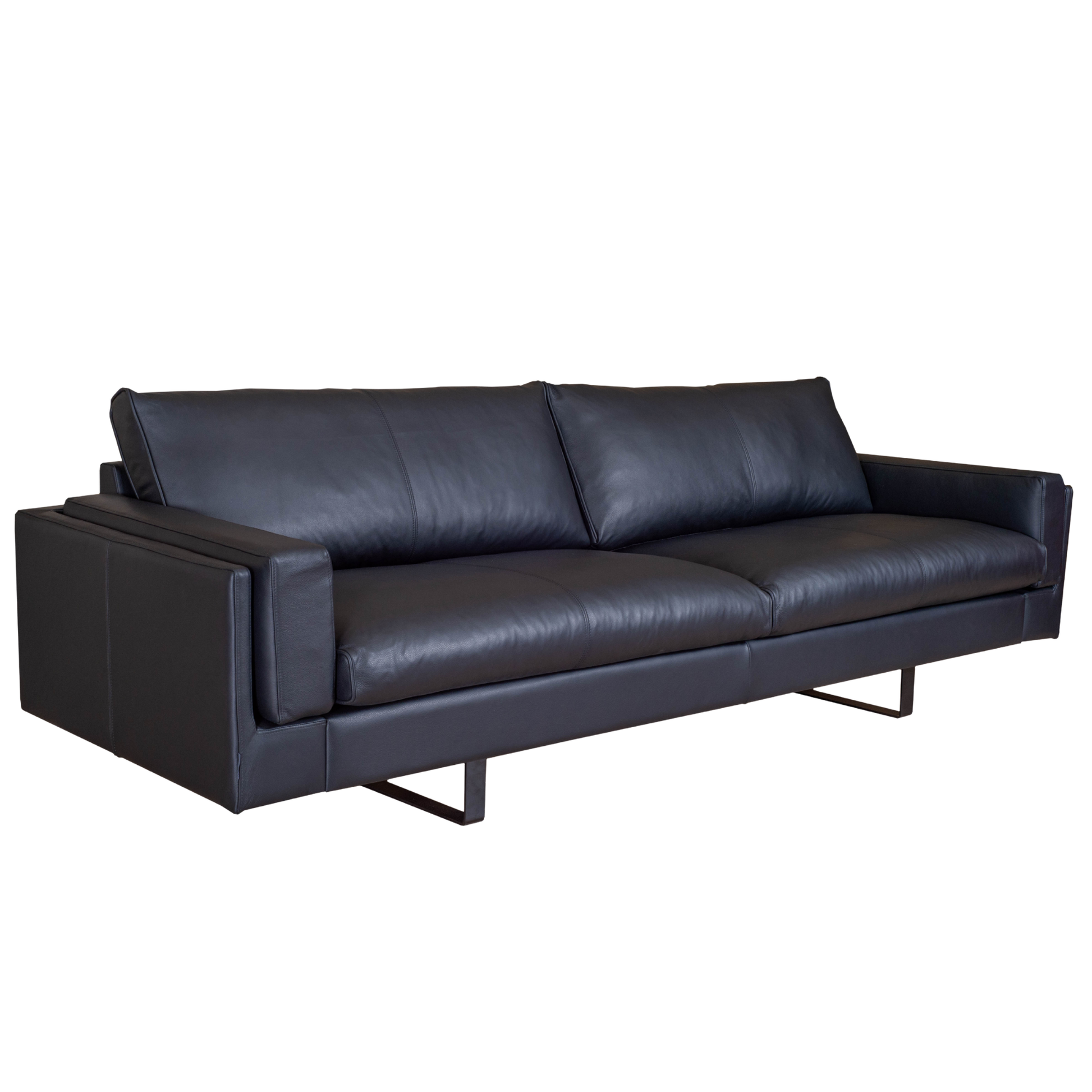 Fjords Endless Modern Leather Sofa with Feather Cushions-Comfort Design Furniture