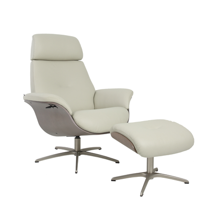 Fjords Falcon Swivel Manual Recliner Chair With Footstool