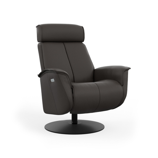 Fjords Bo Leather Power Recliner Chair with Swivel Glider Base