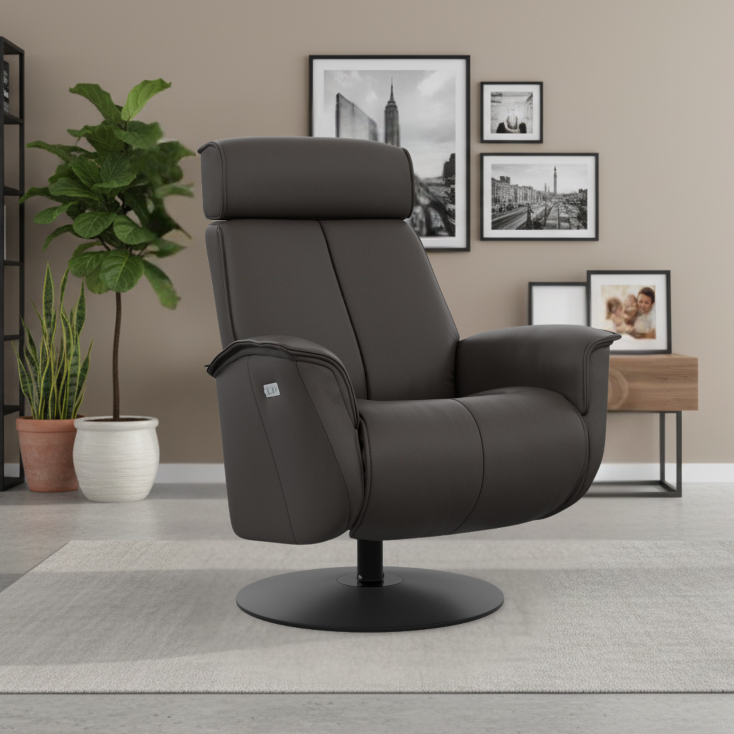 Fjords Bo recliner detail showing premium leather finish for comfort furniture