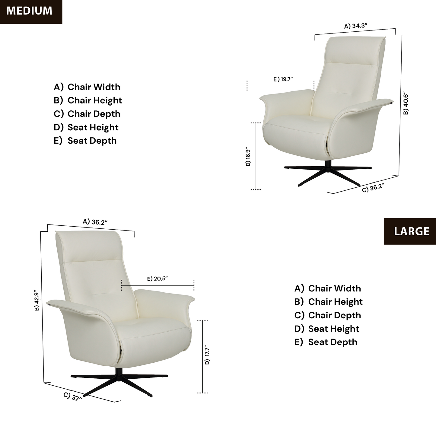 Fjords Finn Leather Swivel Glider Power Recliner Chair