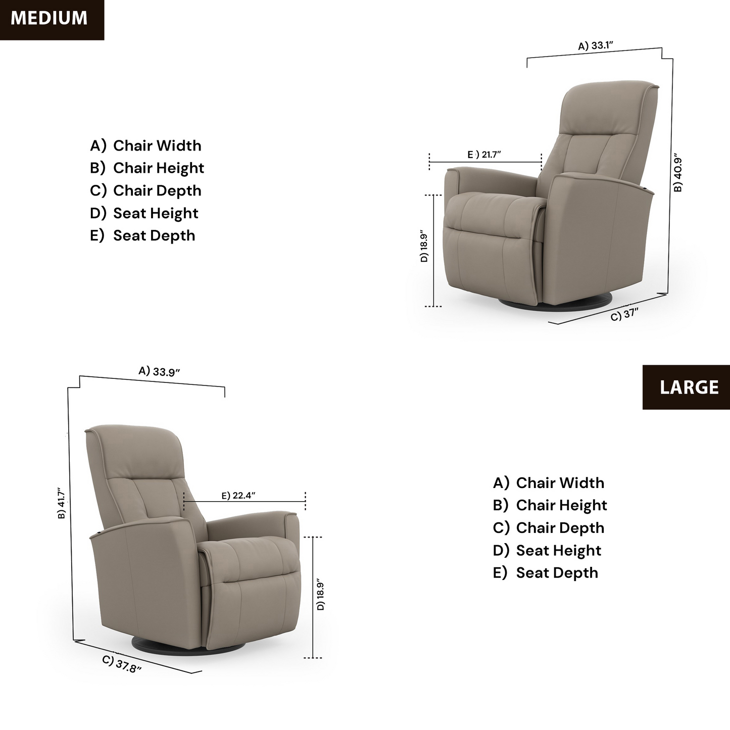 Fjords Harstad Swing Relaxer Leather Recliner Chair