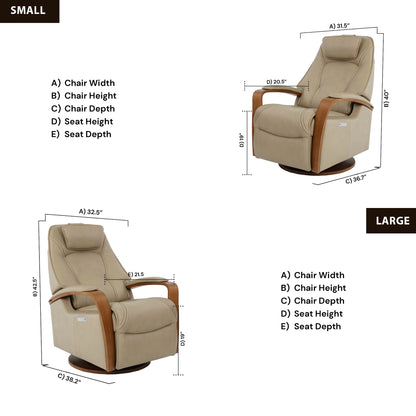 Fjords Helsinki Leather Swing Relaxer With Swivel Glider & Rocker Recliner Chair