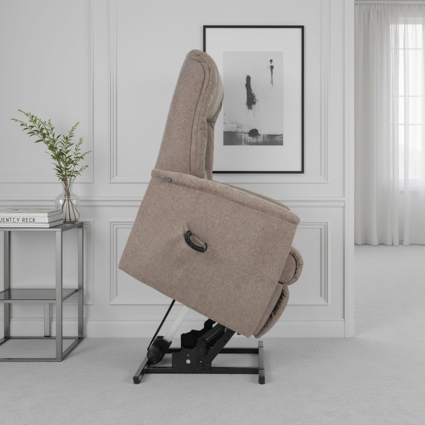 Fjords Memphis Leather Lift Recliner Chair with Motorized Headrest