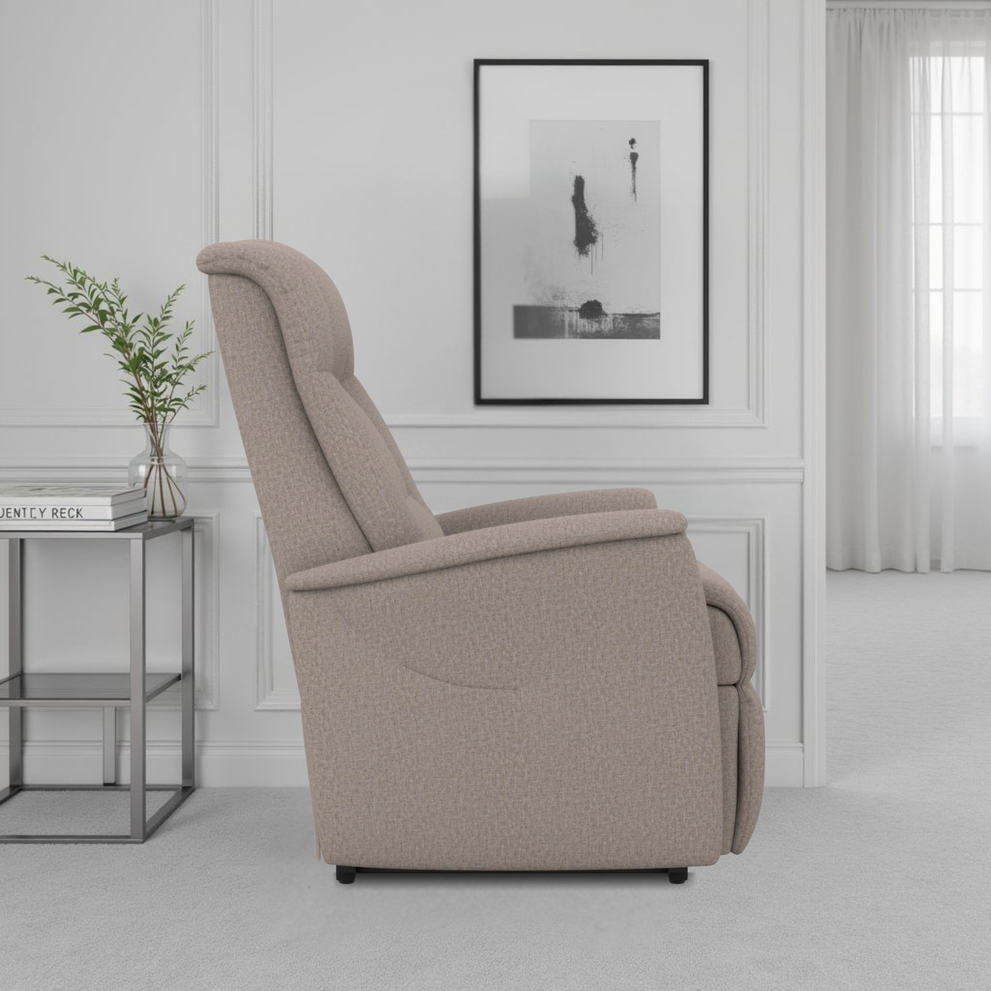 Fjords Memphis Leather Lift Recliner Chair with Motorized Headrest