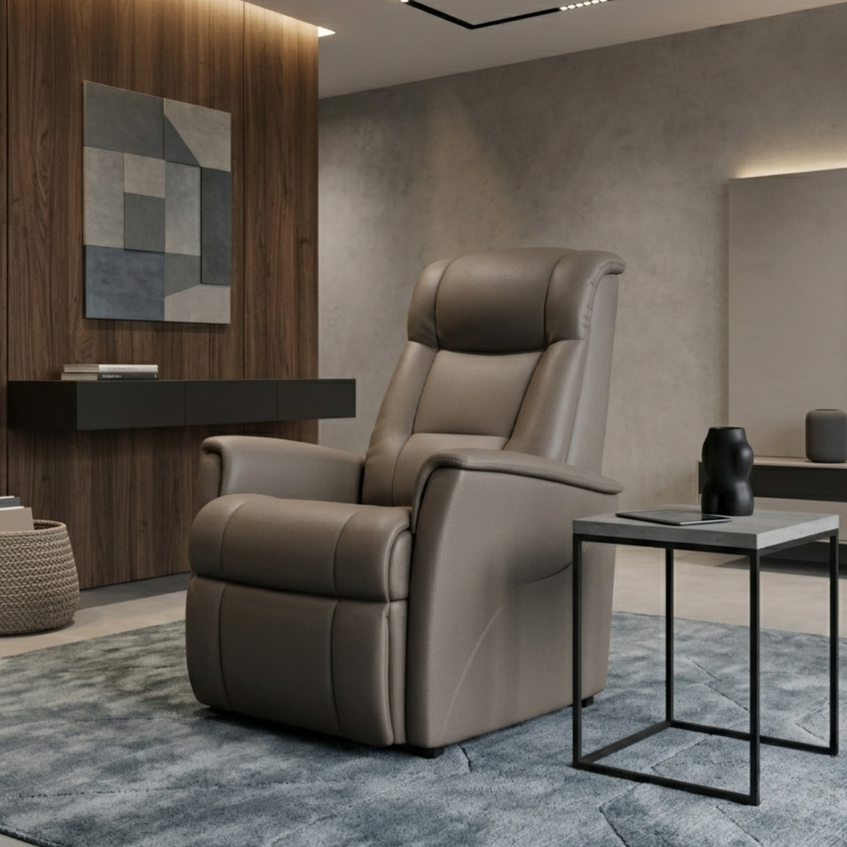 Fjords Memphis Leather Lift Recliner Chair with Motorized Headrest-Comfortdesignfurniture