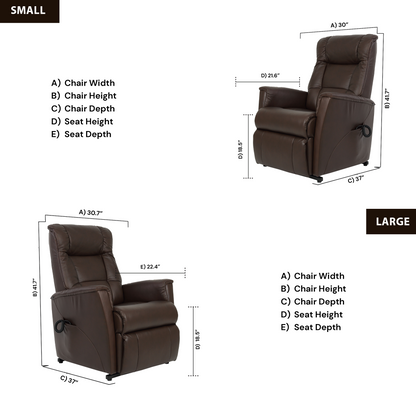 Fjords Memphis Leather Lift Recliner Chair with Motorized Headrest