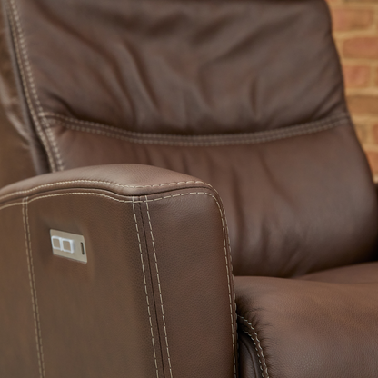 Fjords Milan Leather Swivel Glider Power Recliner Chair