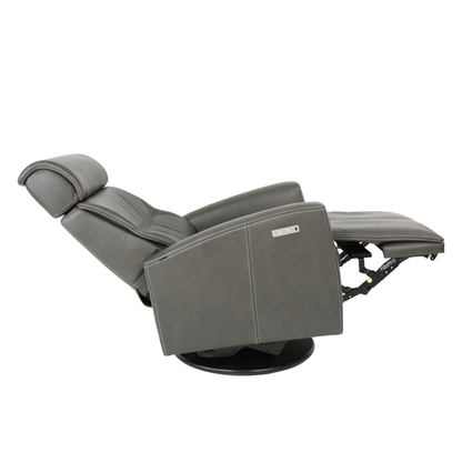 Fjords Milan Leather Swivel Glider Power Recliner Chair