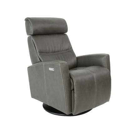 Fjords Milan Leather Swivel Glider Power Recliner Chair