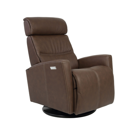 Fjords Milan Leather Swivel Glider Power Recliner Chair
