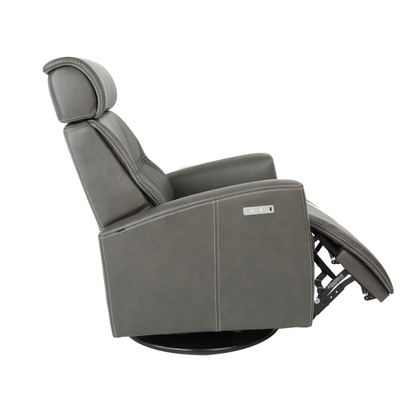 Fjords Milan Leather Swivel Glider Power Recliner Chair