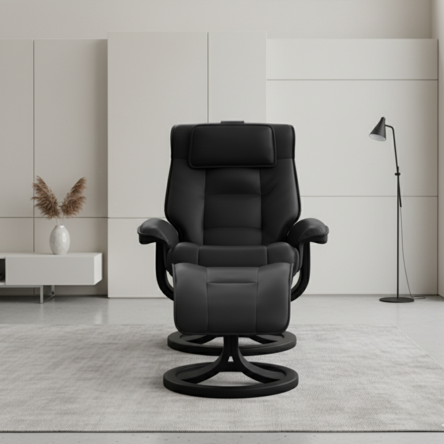 Fjords Mustang R Leather Recliner Chair With Foot Stool