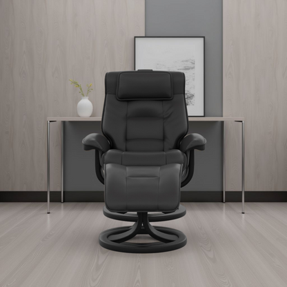 Fjords Mustang R Leather Recliner Chair With Foot Stool