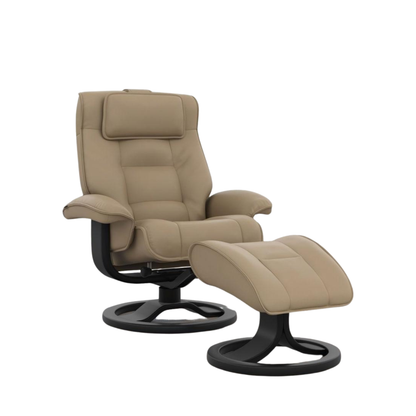 Fjords Mustang R Leather Recliner Chair With Foot Stool