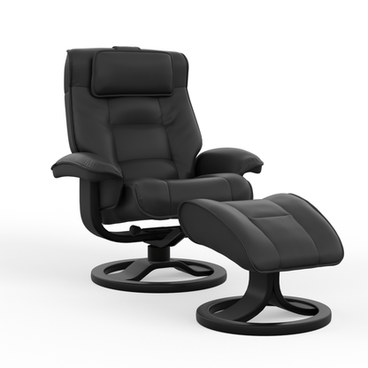Fjords Mustang R Leather Recliner Chair With Foot Stool