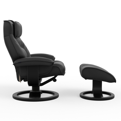 Fjords Mustang R Leather Recliner Chair With Foot Stool