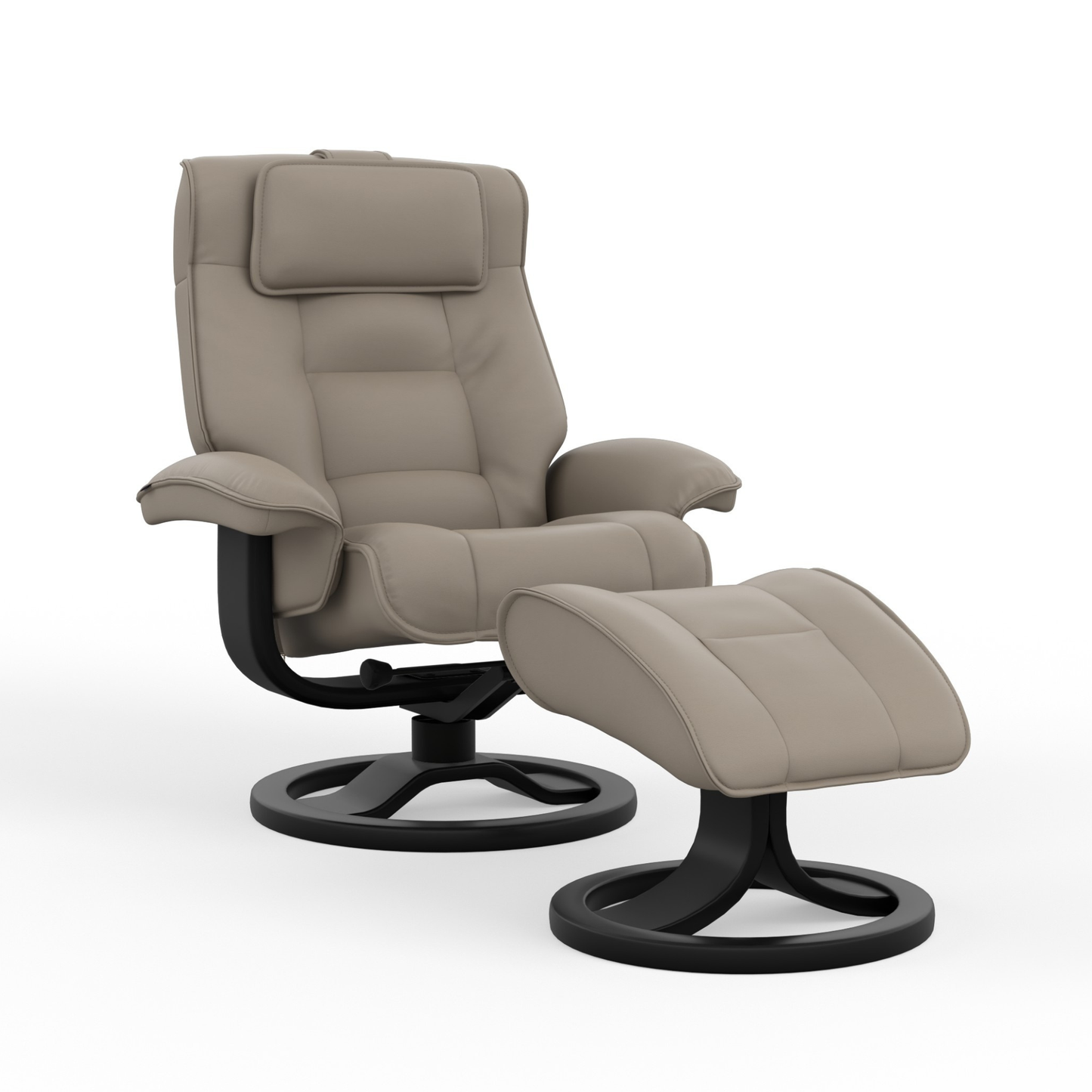 Fjords Mustang R Leather Recliner Chair With Foot Stool