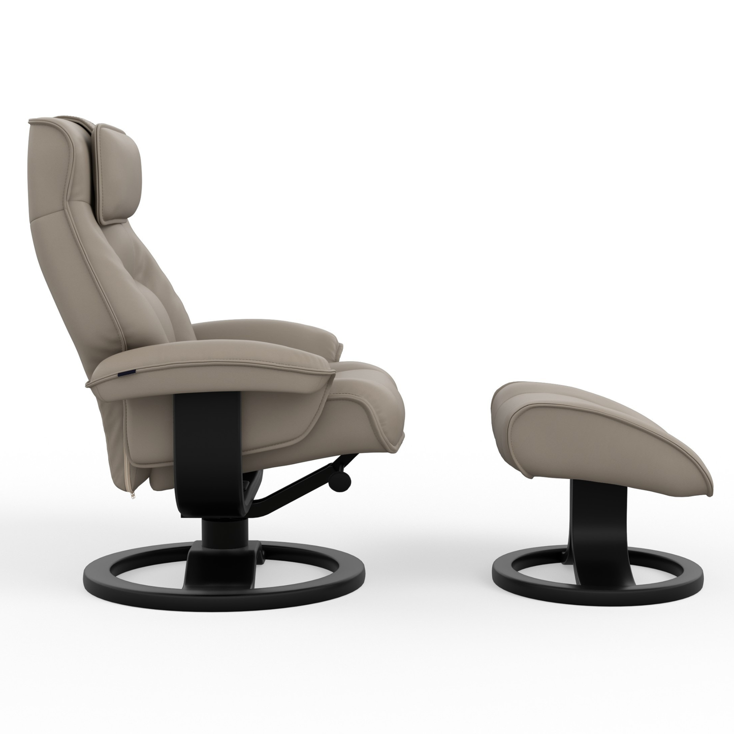 Fjords Mustang R Leather Recliner Chair With Foot Stool