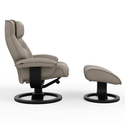 Fjords Mustang R Leather Recliner Chair With Foot Stool