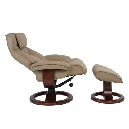 Fjords Mustang R Leather Recliner Chair With Foot Stool