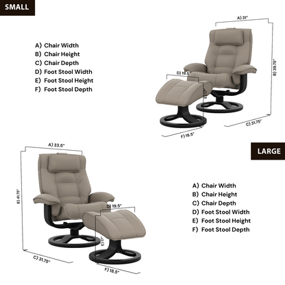 Fjords Mustang R Leather Recliner Chair With Foot Stool
