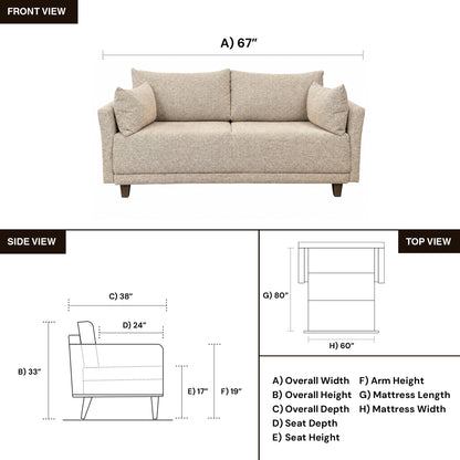 Fjords Nordic Hanna Fabric Queen Sleeper Sofa