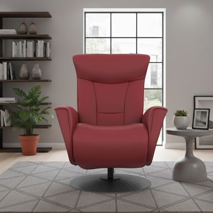 Fjords Oskar Leather Swivel Glider Power Recliner Chair