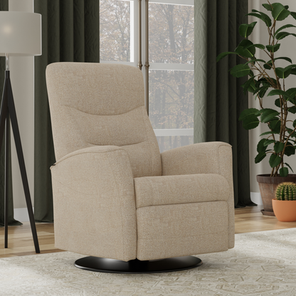 Fjords Oslo Leather Power Recliner Chair With Swivel Base