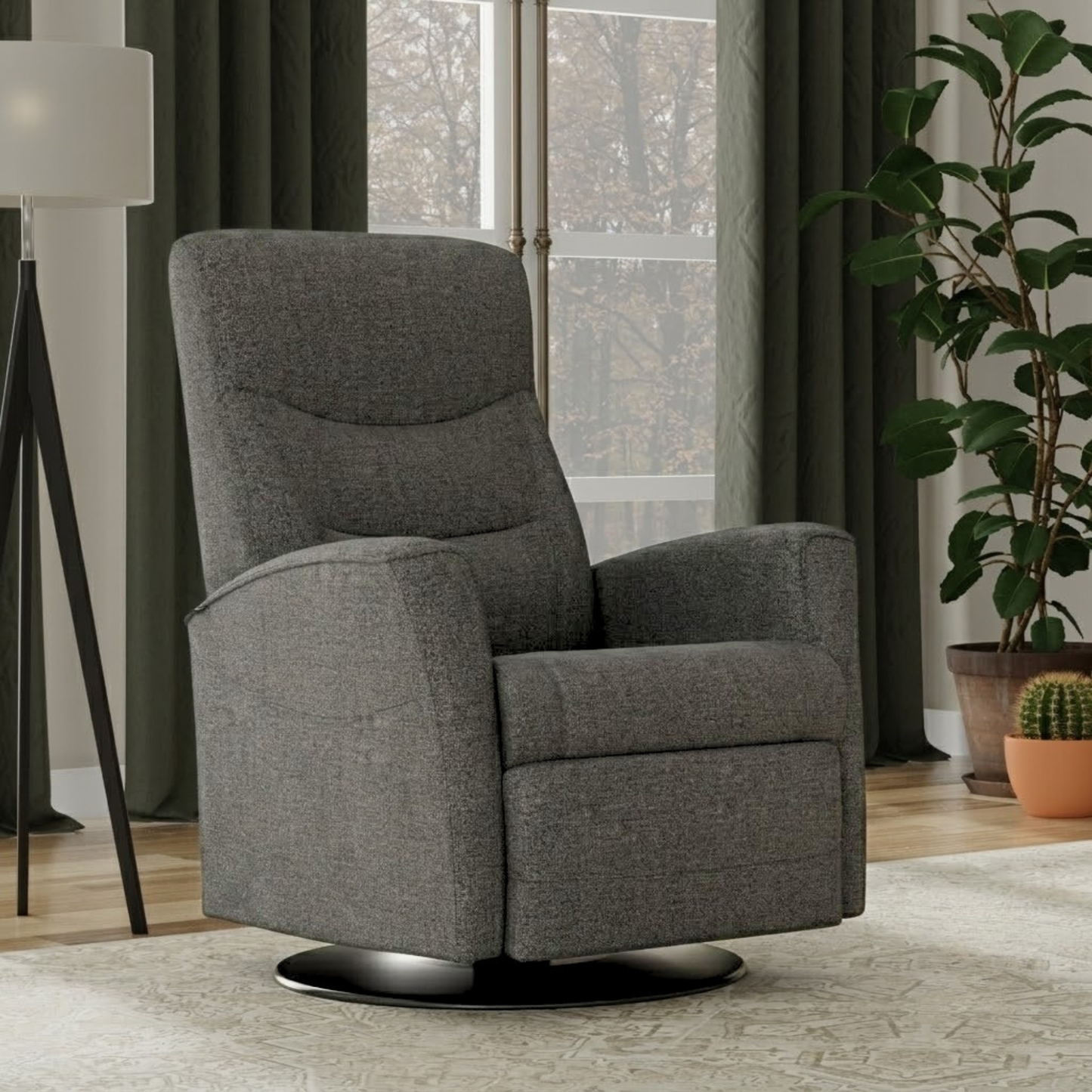 Fjords Oslo Leather Power Recliner Chair With Swivel Base