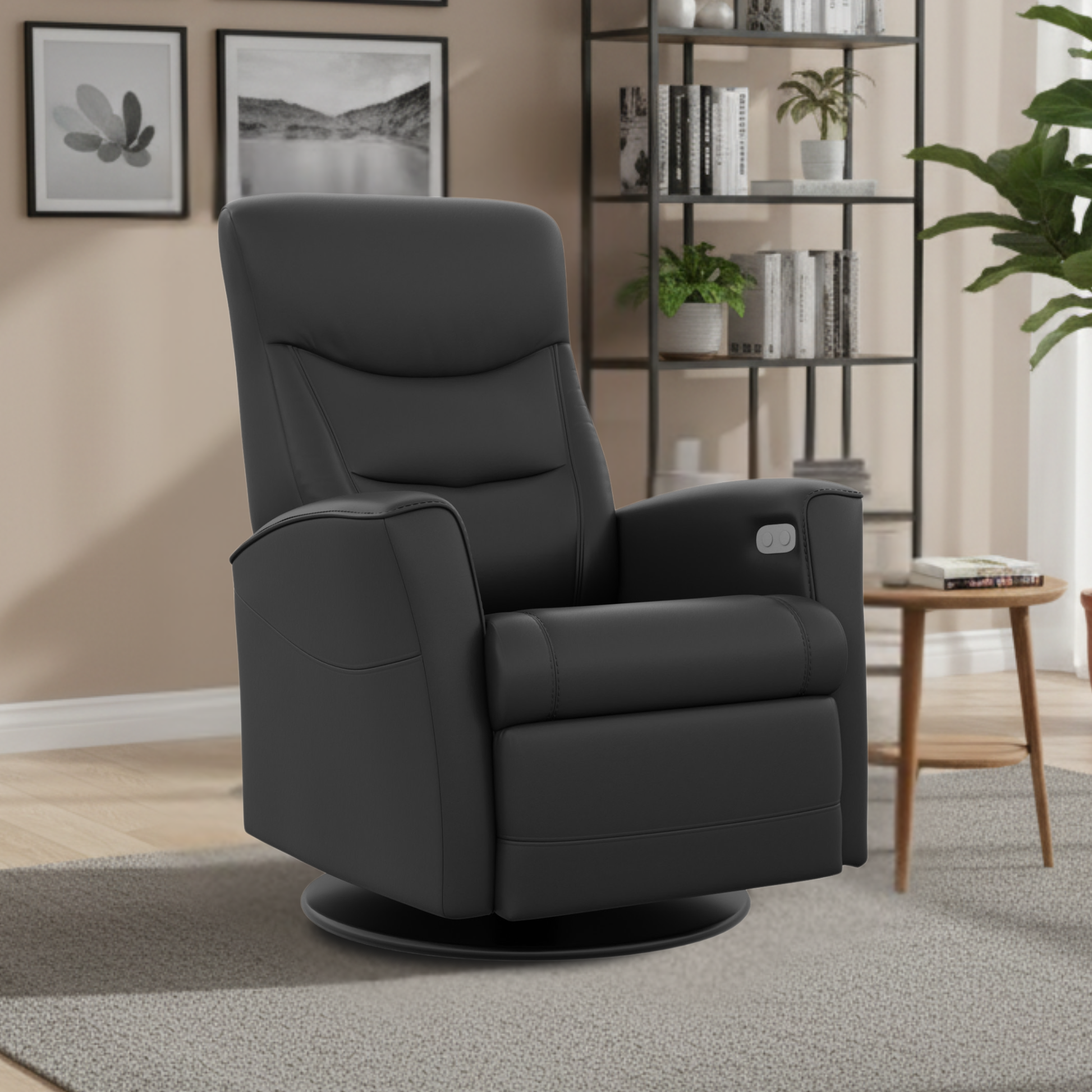 Fjords Oslo Leather Power Recliner Chair With Swivel Base Fjords Oslo Leather Power Recliner Chair With Swivel Base