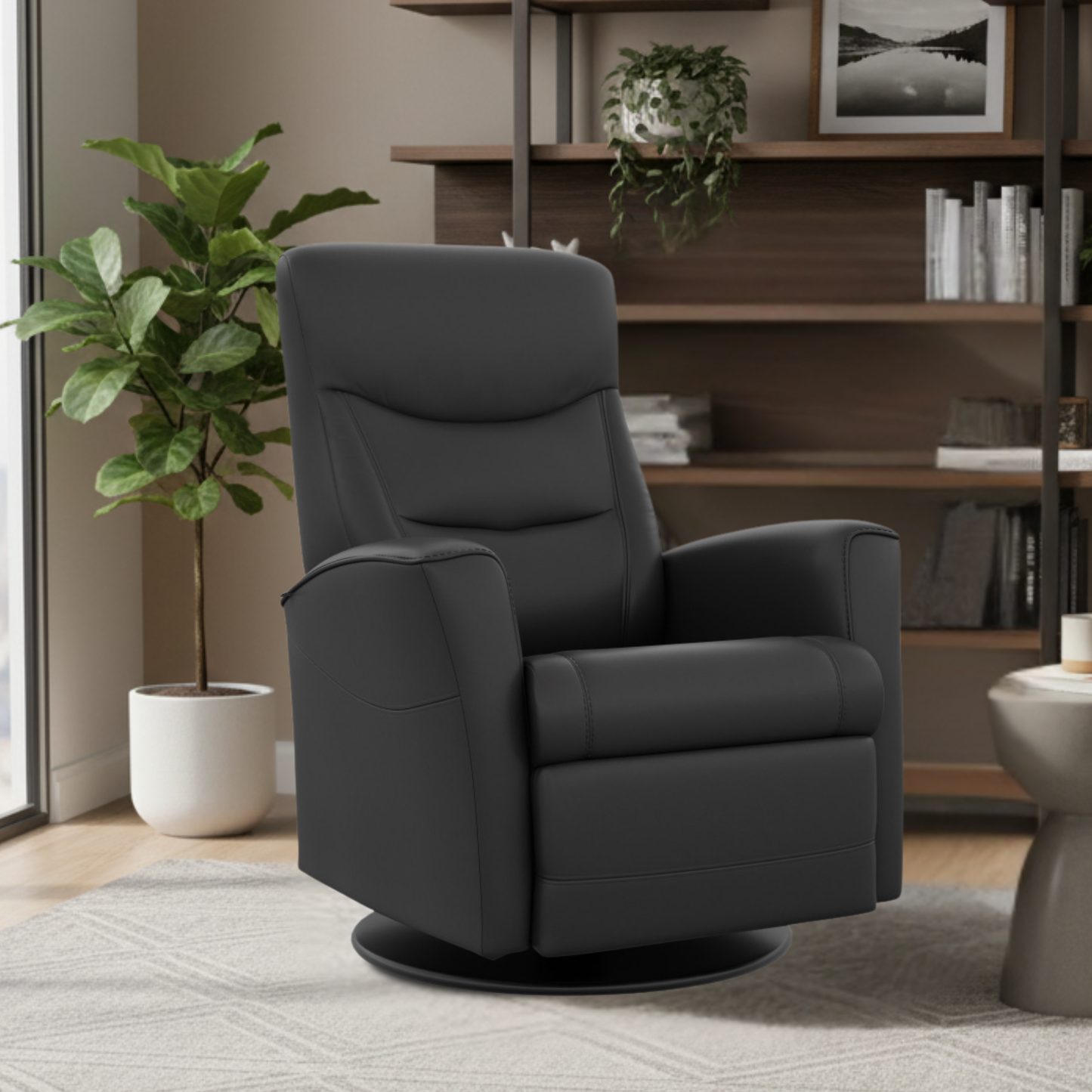 Fjords Oslo Manual Leather Swivel Recliner Chair